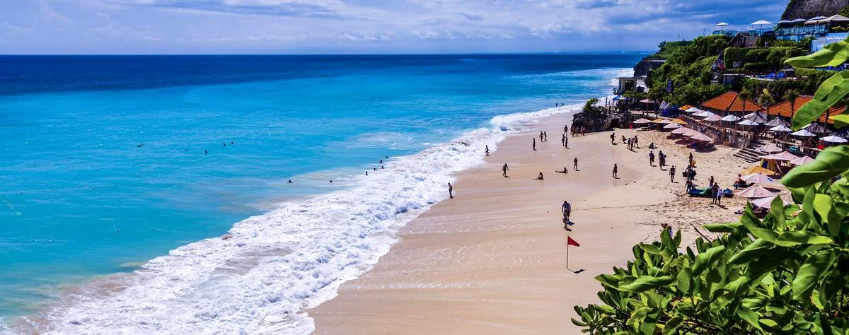 Dramatic Balinese coastline at golden hour